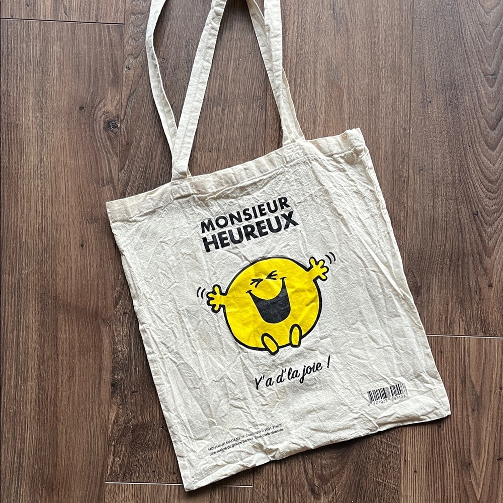 French Mr Happy Tote Bag
